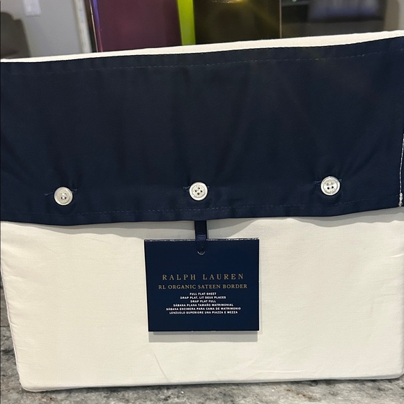 Ralph Lauren Organic Sateen Border Sheet - Picture 1 of 5